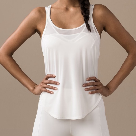 Lululemon Anew White Mesh Strappy Singlet. Tank Top Size XS/S - Picture 3 of 6